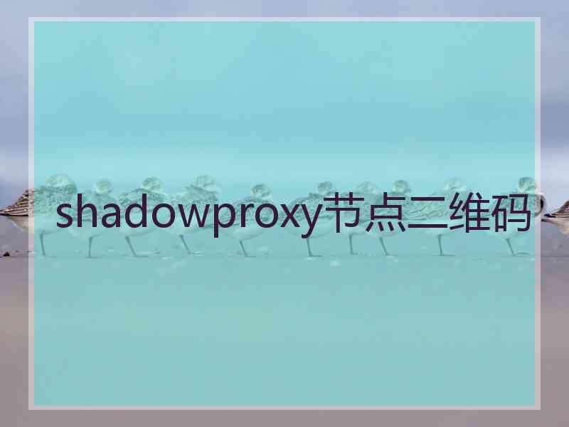 shadowproxy节点二维码